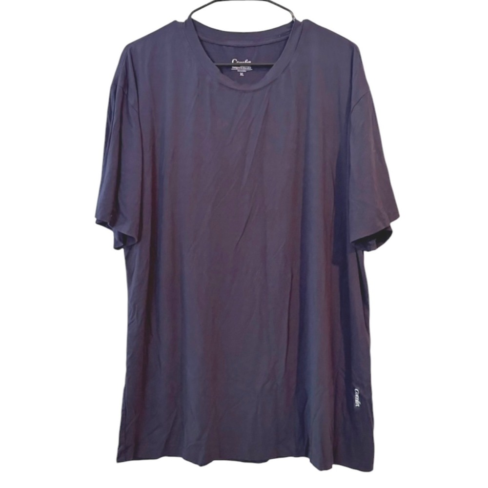 Comfrt Mens Signature T-Shirt Navy Blue Rayon Spandex Stretch Crewneck XL